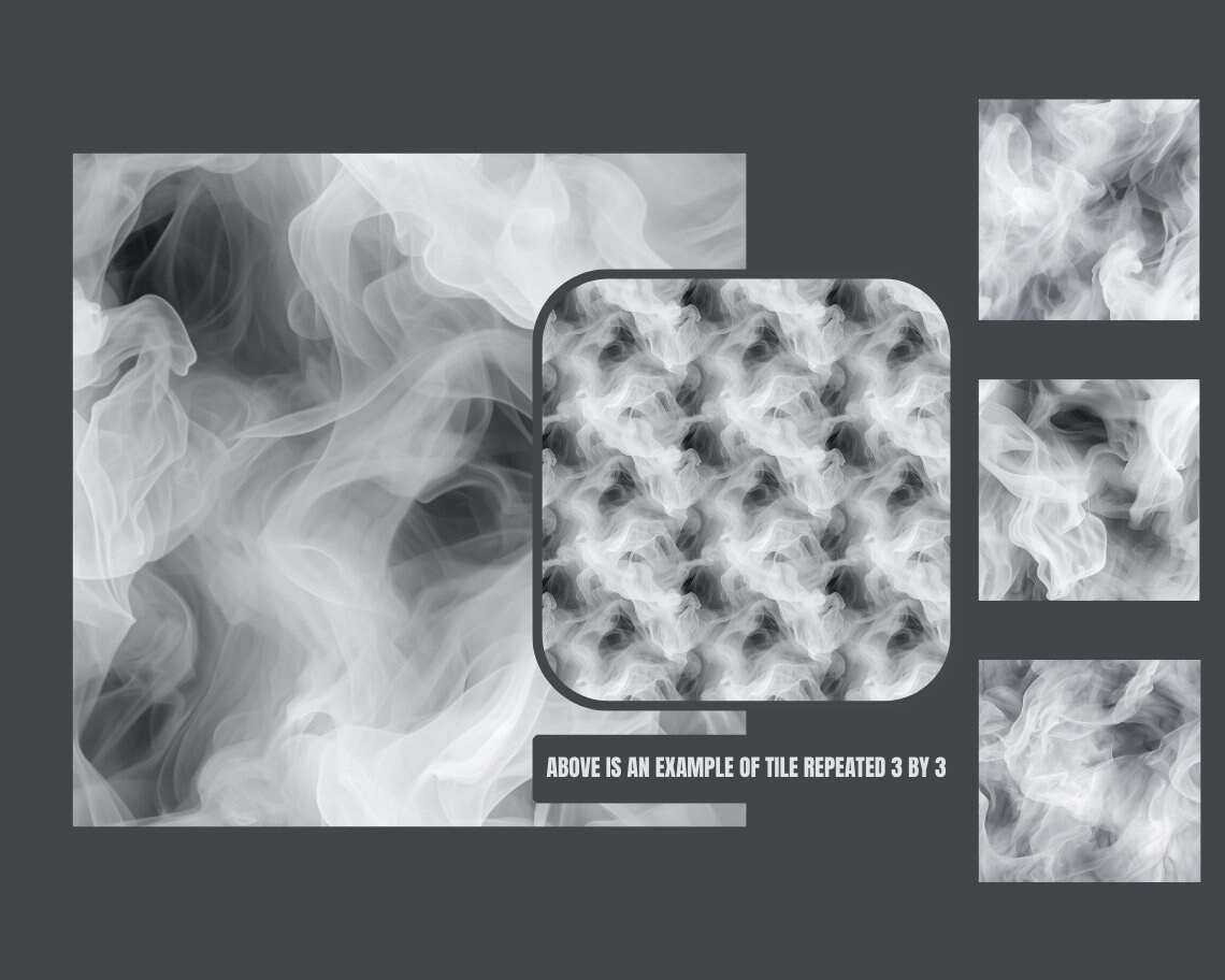 Smoky Digital Paper Continuous Pattern Black and White Repeating PNG ...