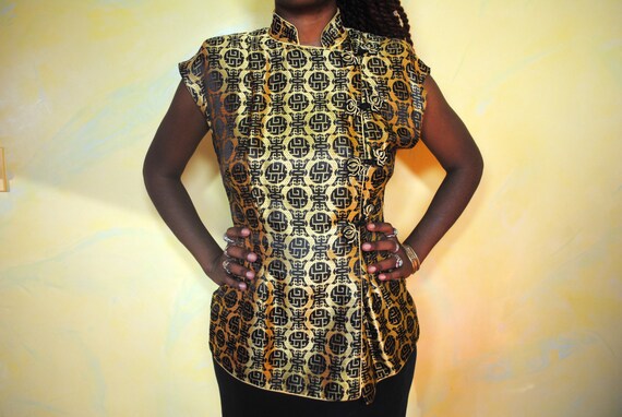 1960s Gold Qipao Blouse
