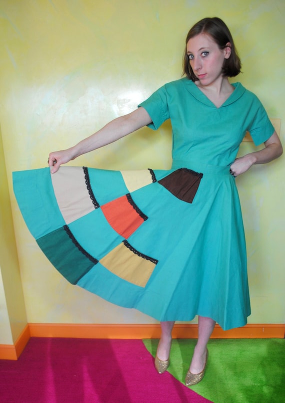 1940s Patchwork Ensemble Skirt Set