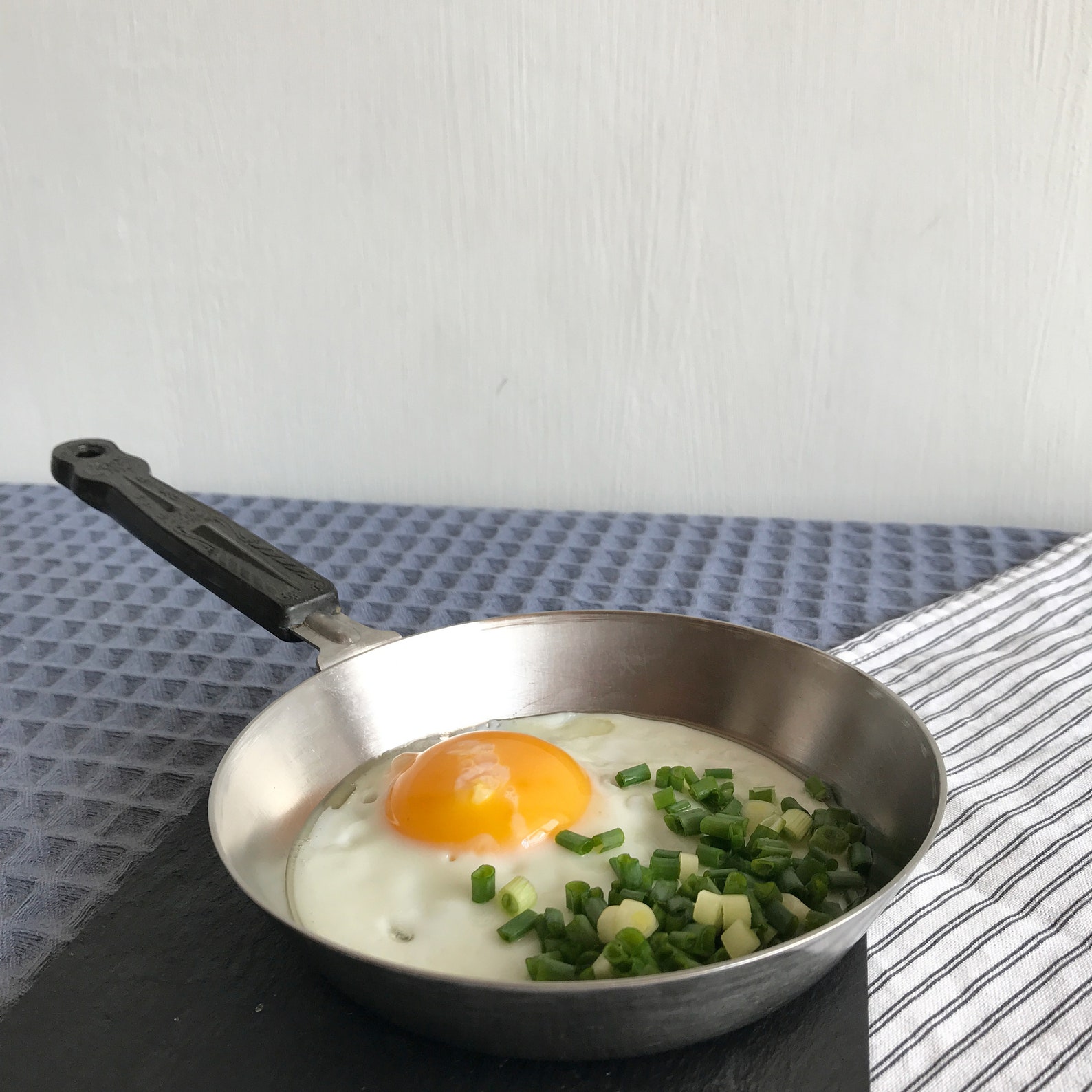 One egg frying pan. Vintage stainless steel small pan. Stylish Etsy