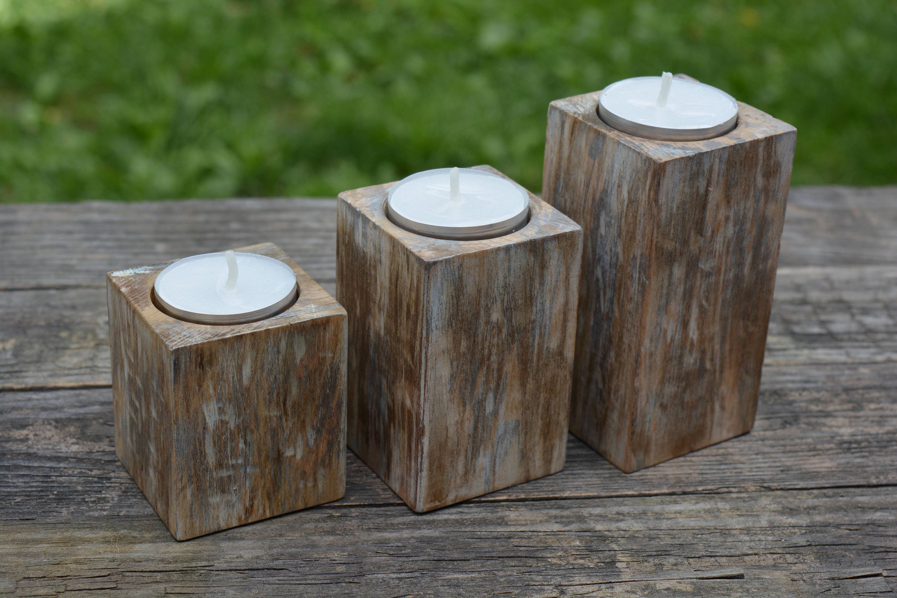 1. Rustic Charm: Handcrafted Wooden Candle Holders