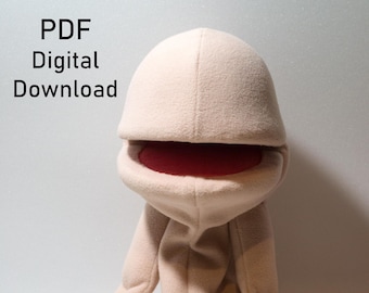 Half body Round Head Puppet Pattern:  Complete Foam + Fleece pattern PDF Digital Download! (Please Read description)