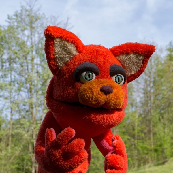 Orange cat Professional Full body Hand Puppet, Ventriloquist dummies,  OOAK