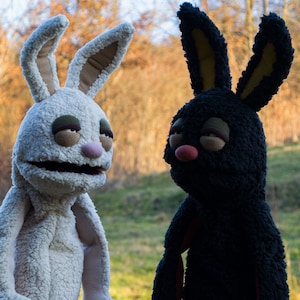 Handmade Ventriloquist Dummy Furry Rabbit Monster Professional Hand Puppet , Therapy Prop Toys