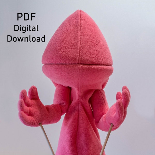 Half body Pointy Head Puppet Pattern:  Complete Foam + Fleece pattern PDF Digital Download! (Please Read description)