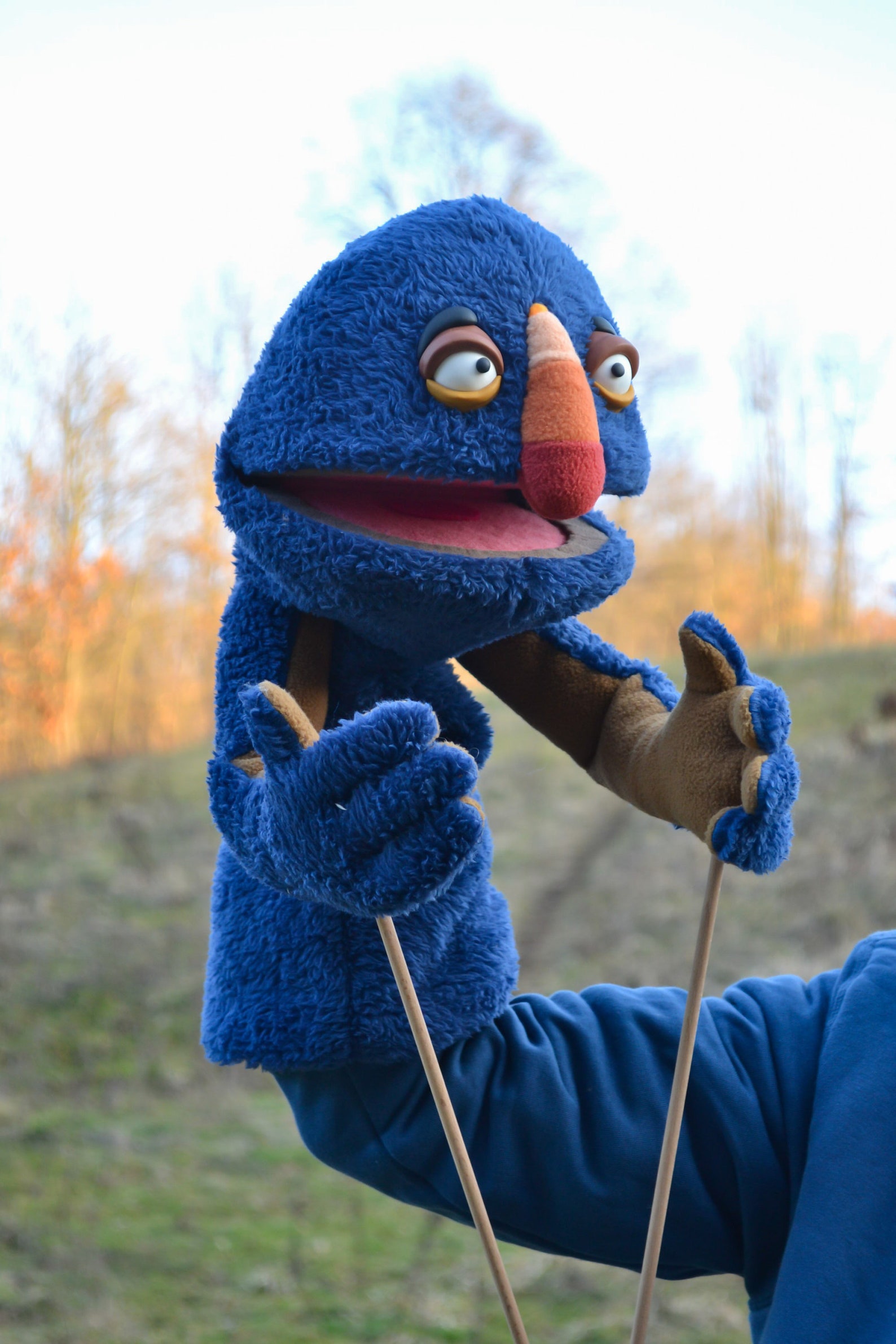 Handmade Ventriloquist Dummy Furry Blue Monster Professional Etsy