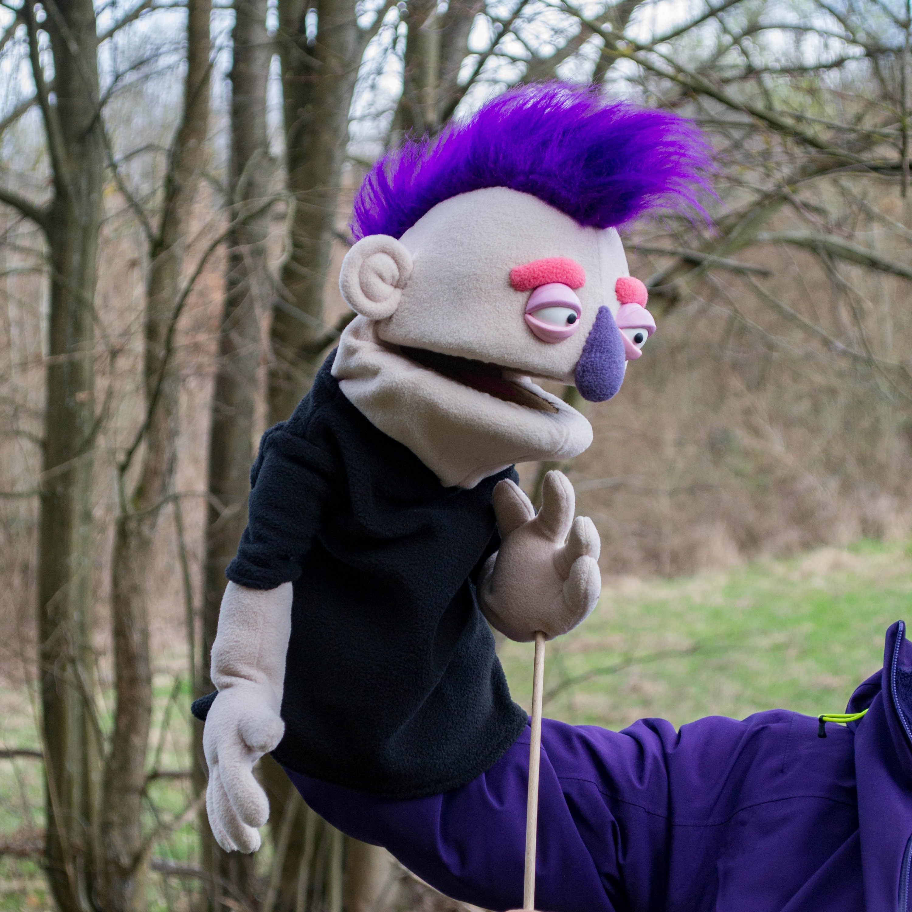 パンクガイ 紫髪 プロ仕様 ハンドパペット 腹話術人形 OOAK - Etsy 日本