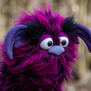 Puppet custom made, Professional Hand Puppet OOAK Therapy Prop ,Friendly Pink  Monster Handmade Unique Creature