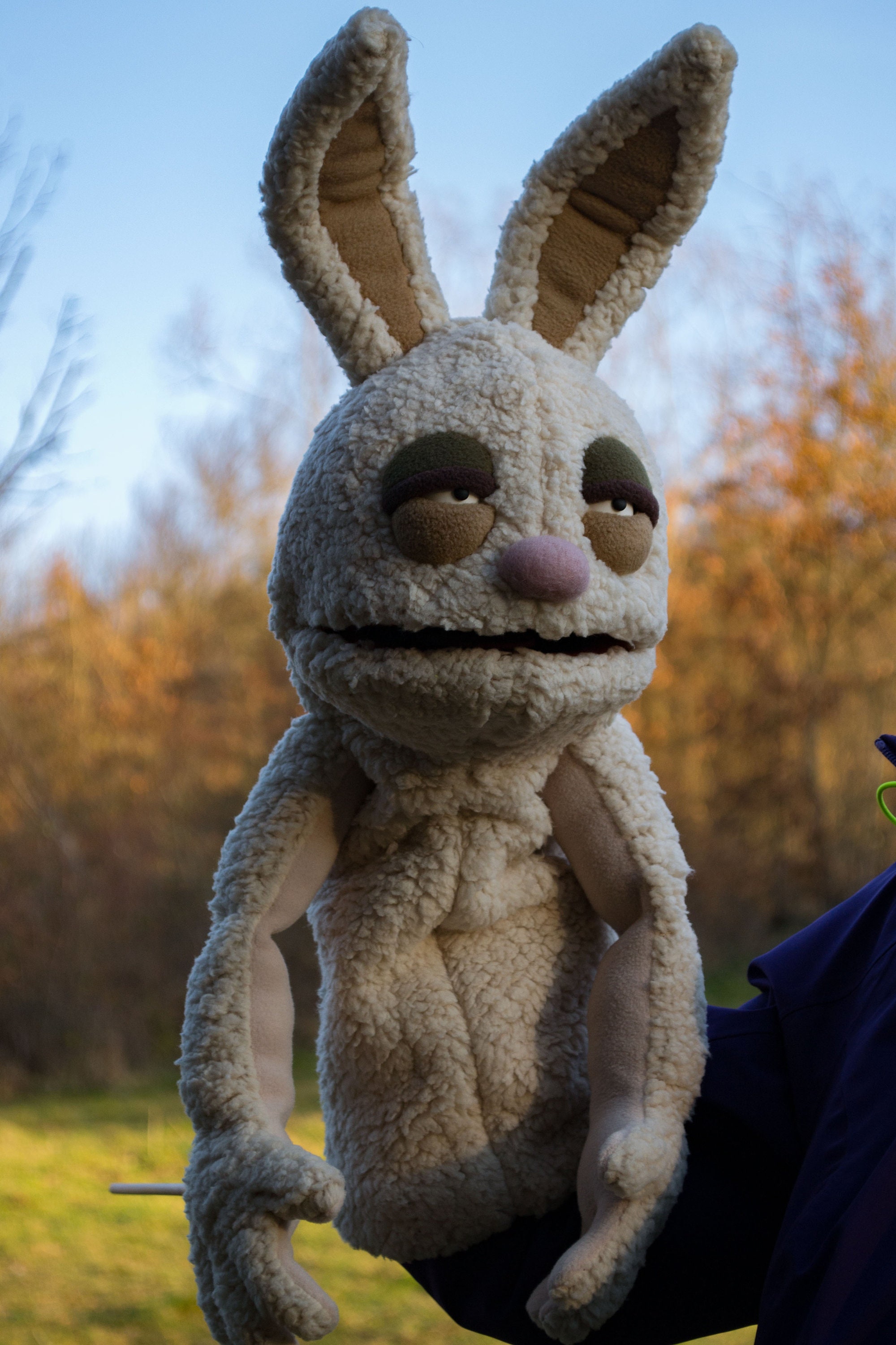 Marionnette professionnelle faite main de monstre velu de lapin de  ventriloque factice, jouets d'accessoire de thérapie -  France
