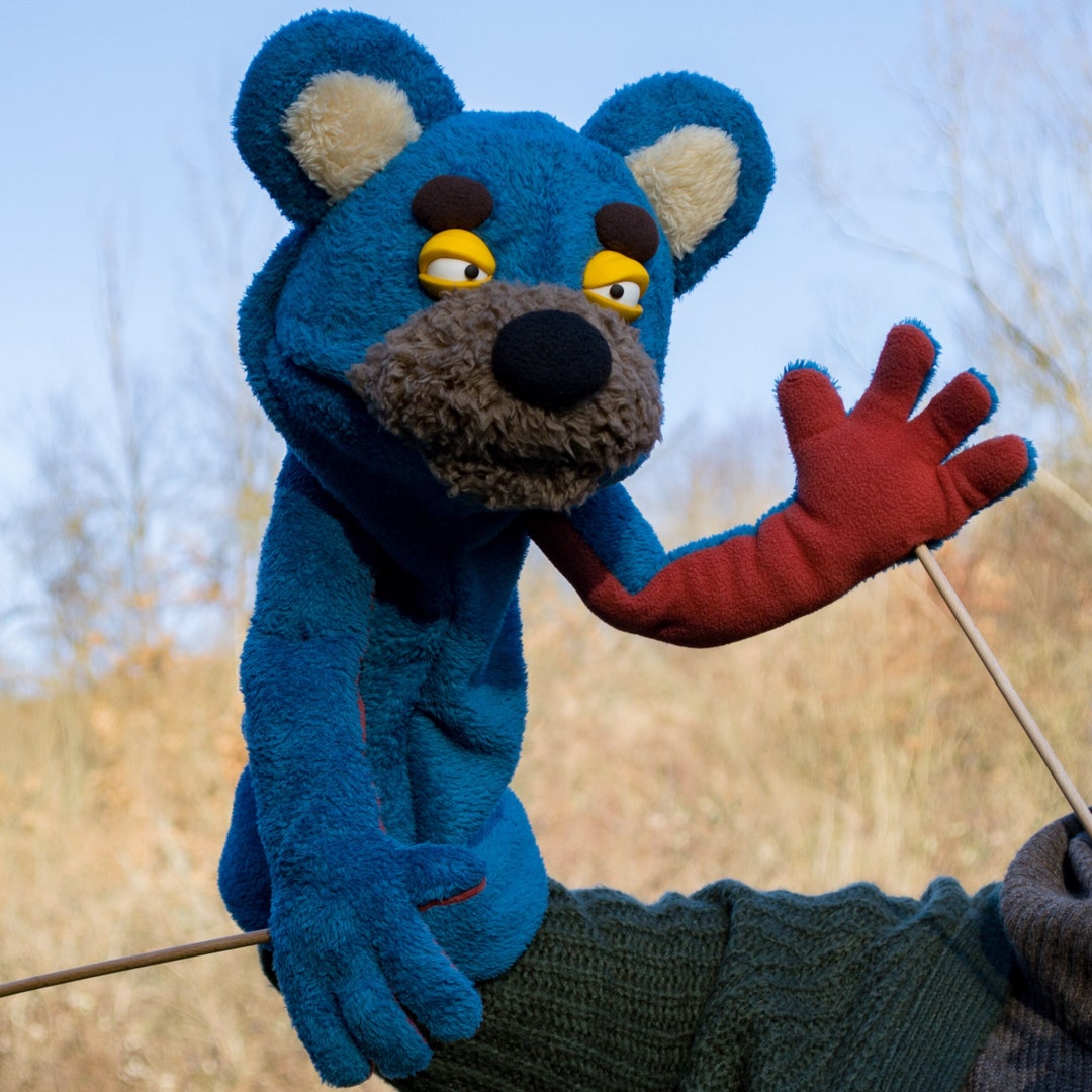 Marionnette professionnelle factice de ventriloque ventriloque fait à la  main dours turquoise -  Canada