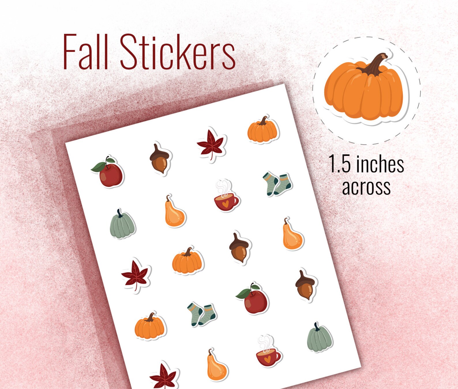 Autumn Themed Sticker Printable. SVG File or PDF for Use on - Etsy
