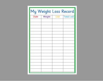 Weight Record Chart