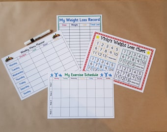exercise planner reusable laminated card slimming world etsy