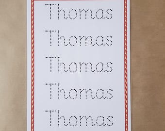 I can write my name, Name Tracing card, Reusable, wipe clean, dry wipe, EYFS, toddlers, pre school, teaching resource