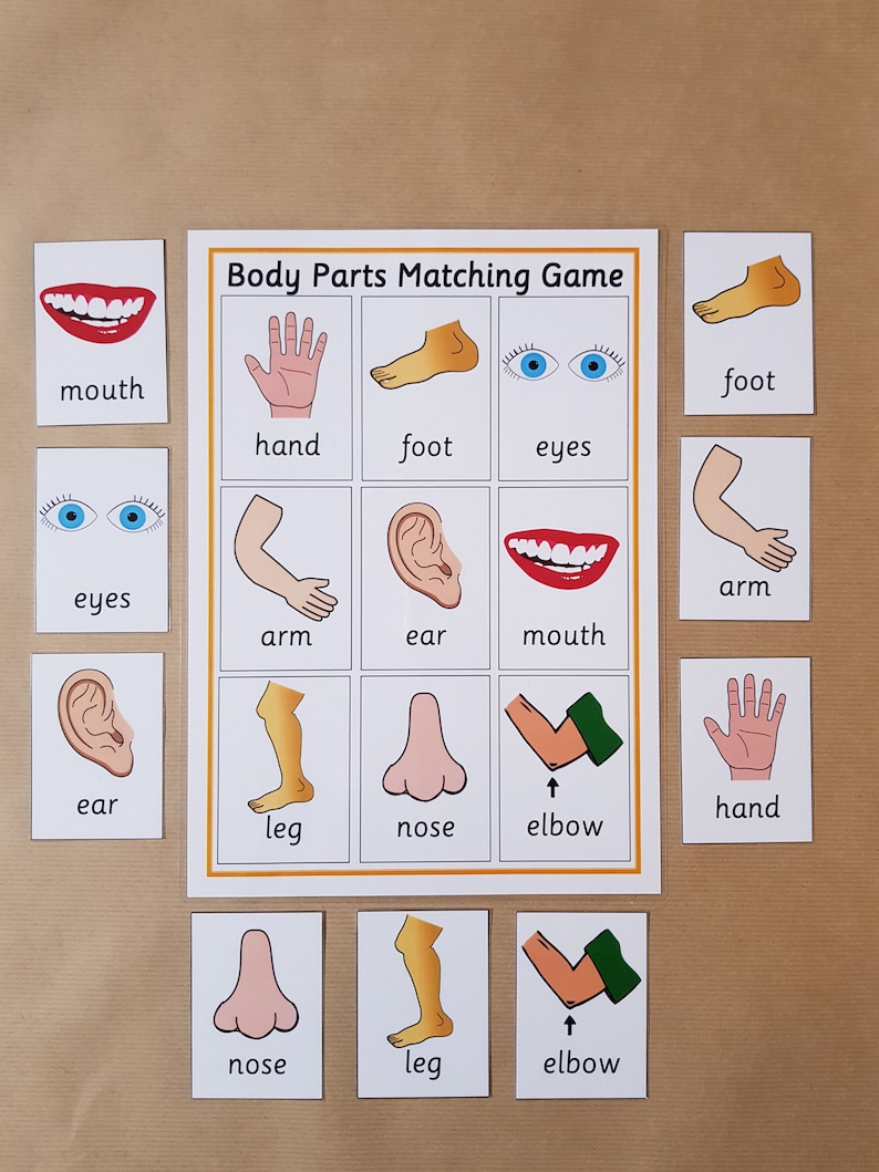Body Parts Matching Game SEN Autism EYFS Early Learning - Etsy