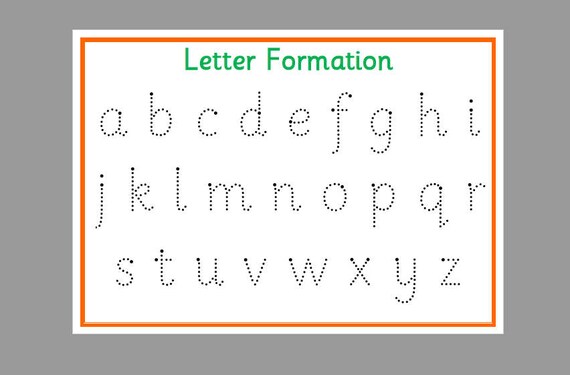 Items similar to Printable Tracing Letters, Handwriting Practice Mat