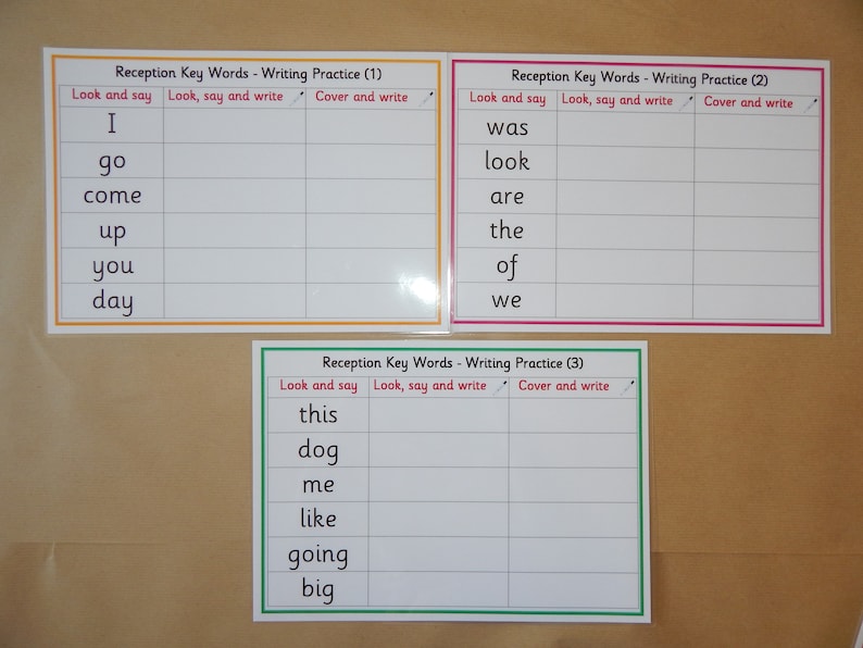 Reception Key Words Writing Practice Literacy Phonics Etsy UK