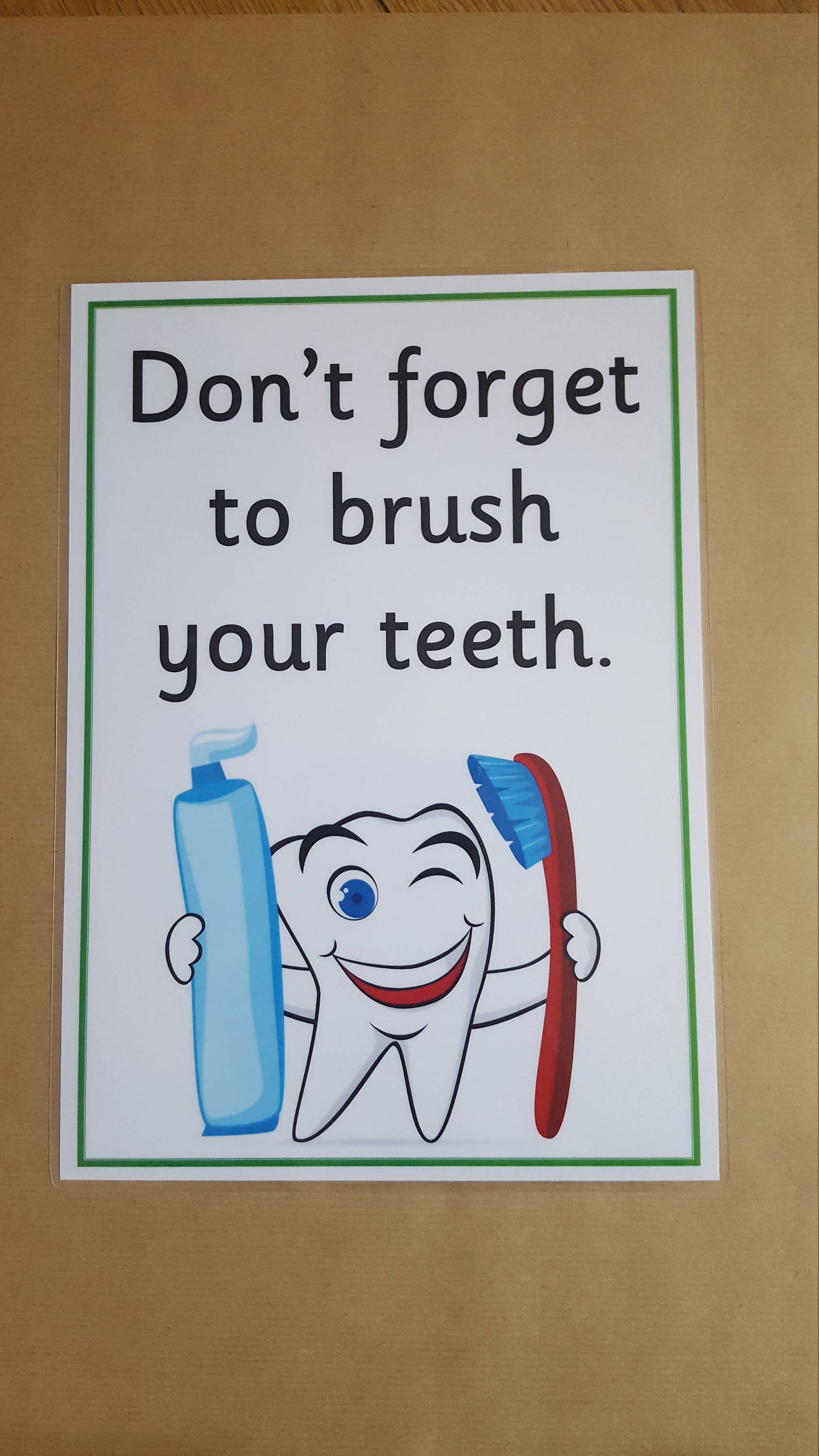 Teething Brushing Reminder Poster Brushing teeth Reminder Etsy
