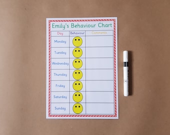 Weekly Behaviour Chart, Reward Chart, SEN, EYFS, pre school, KS1, Autism, Kids chart, reusable chart, good behaviour, behaviour management