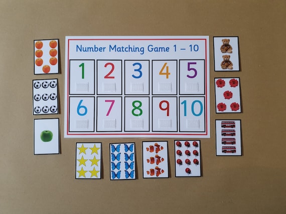 Number Matching Game 0-10, numeracy, number recognition, maths, EYFS, Early Learning, pre school, teaching resource, educational game