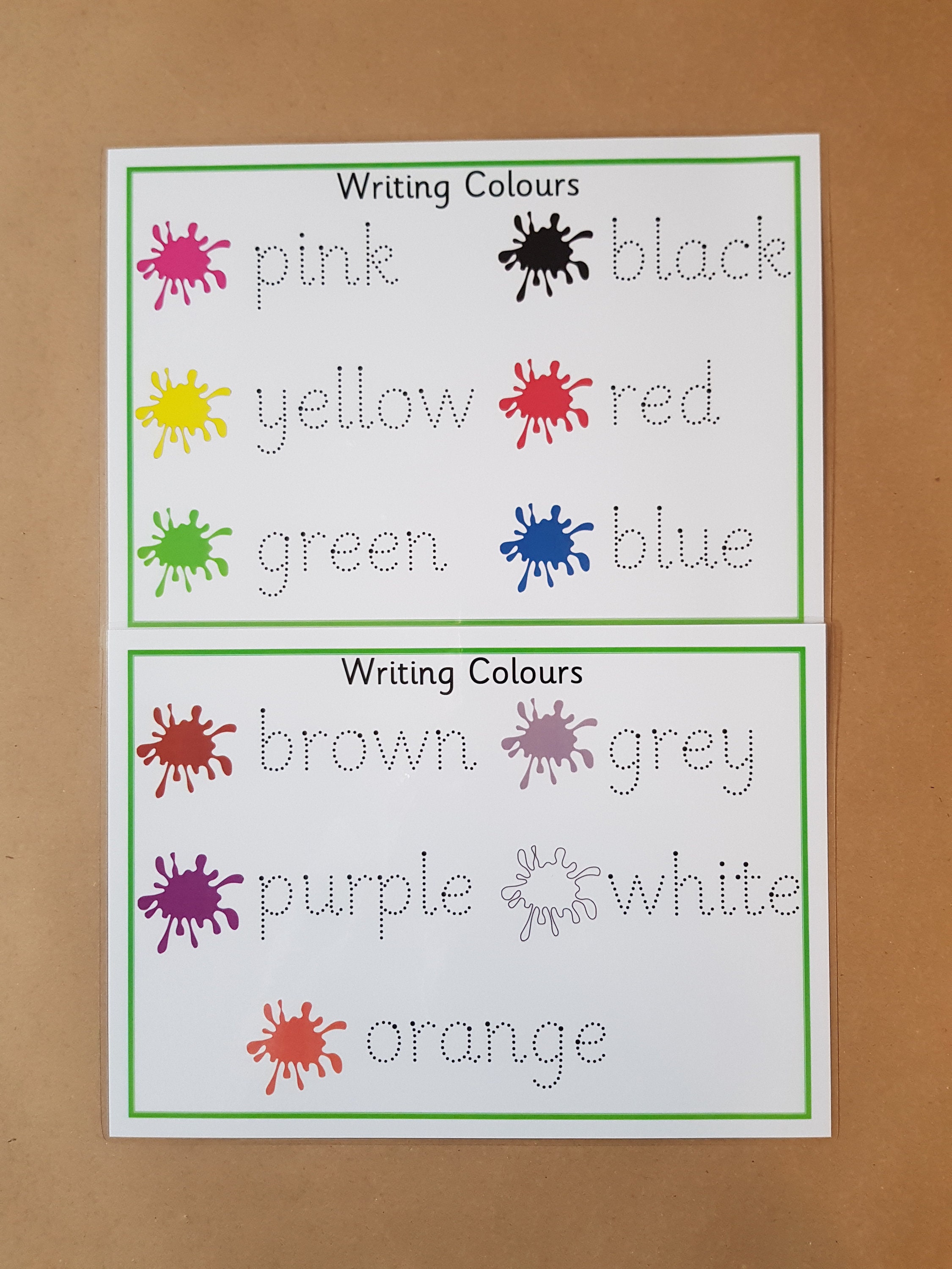 Tracing Colours Writing Colours First Words Tracing Etsy UK