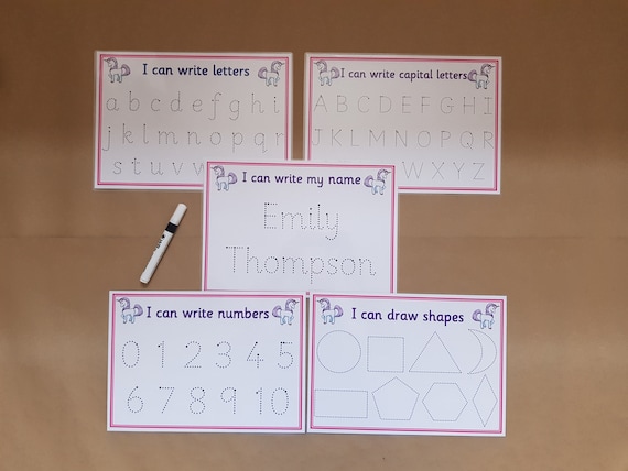 AUTISUM Name Letters /& Numbers Practuce Writing Formation Mat EYFS-KS1-SEN-ASD