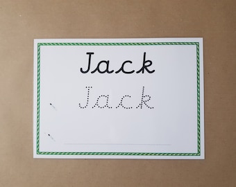 Learn to Write Your Name, Customised Name Card, cursive font, EYFS, Pre school, Teaching Resource, learning resource, educational