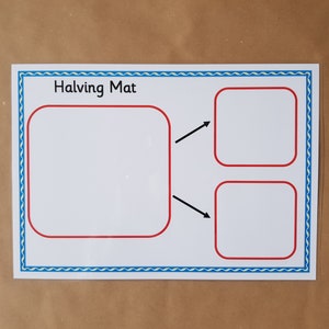 Halving Poster Math Halving Mat, Numeracy, Maths, Counting,plastic Counters , Sharing Out ...