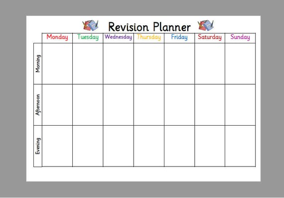exam revision planner timetable a4 laminated planner wipe weekly timetable planner