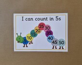 Counting in 5s, skip counting, numeracy, maths, year 1, KS1,  laminated poster, learning poster, educational, teaching resource, school