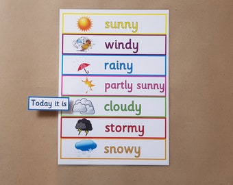 Weather Peg Chart, Weather poster, EYFS, Pre school, toddlers, nursery,  Early Learning, Teaching Resource, Educational Resource, Learning