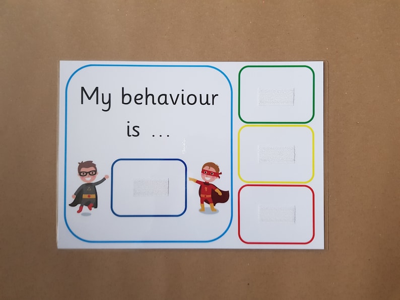 Struted Box Ehaviour Children's Behaviour Chart, Superhero Reward Chart, Traffic Lights ...