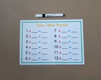 Times Tables, multiplication, reusable worksheet, numeracy, maths, teaching resource, KS1, KS2, learning, educational, home schooling