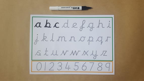 Tracing cursive Letters, tracing numbers, pre cursive font, wipe clean, writing letters, formation mat, early learning, EYFS, home school
