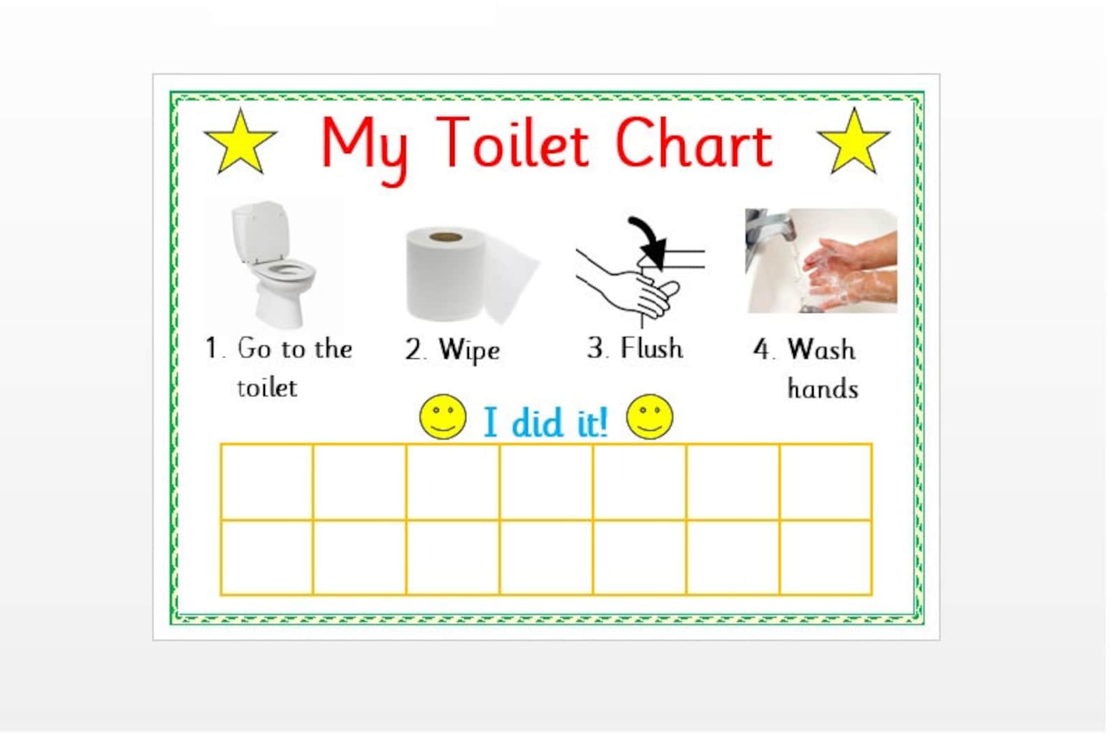 My Toilet Reward Chart Reusable Laminated 160 Gsm Card Etsy