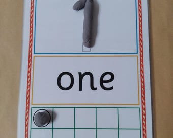 Playdough mats - Numbers 1-10, Laminated, wipe clean mats, number flash cards, play doh accessories, EYFS, Early Learning, SEN, teaching