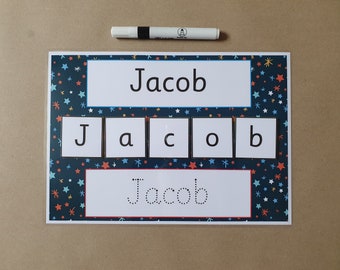 I can Write and Spell my Name - Personalised Name Card - EYFS, Toddlers, Early learning, letters,  tracing letters, education, teaching