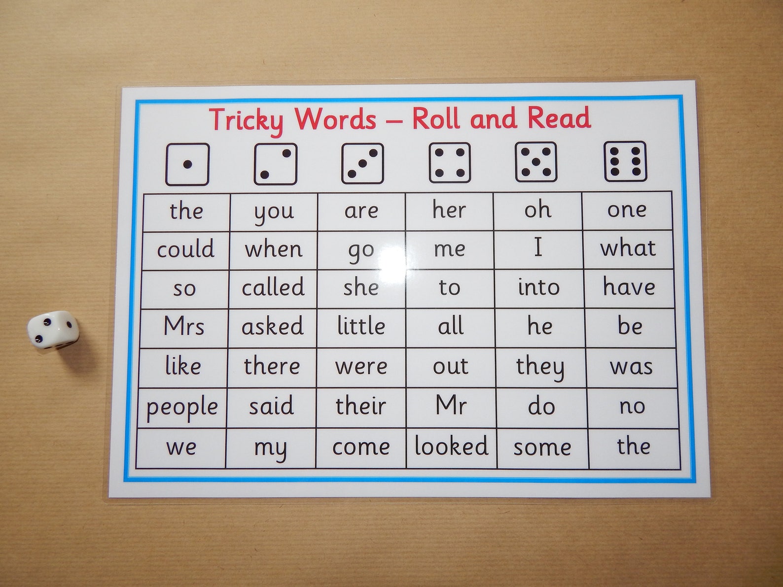 Tricky Words Phases 25 Roll and Read Game Phonics Etsy UK