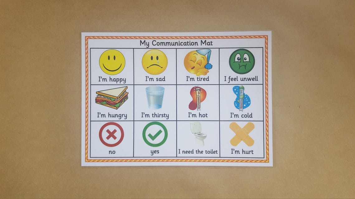 Communication Mat Non Verbal ASD Autism ADHD PECS Etsy UK