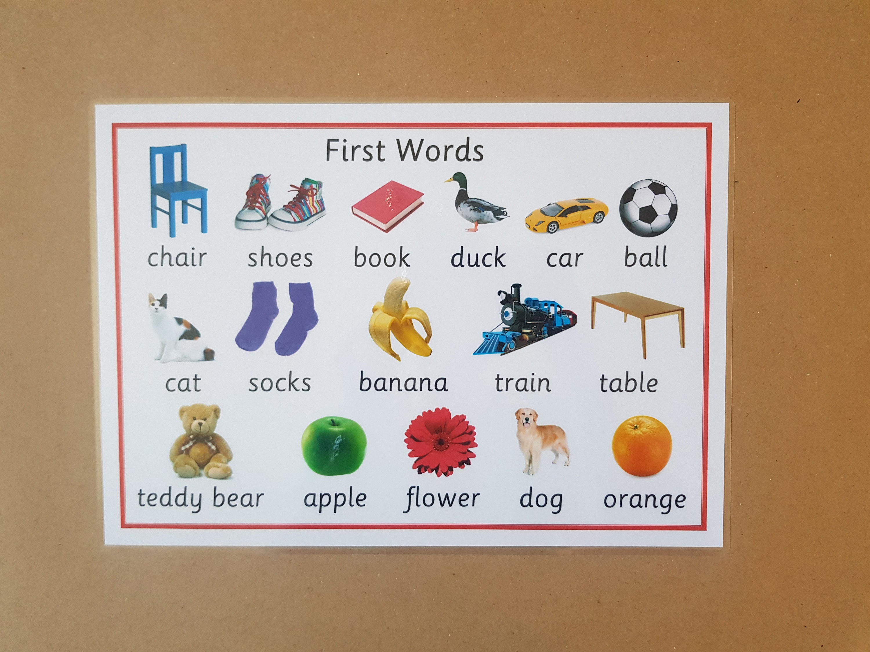First Words Learning Poster Babies Toddlers EYFS SEN Etsy Singapore