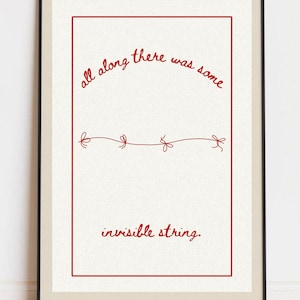 Swiftie Wall Art – “All Along There Was Some Invisible String” – Folklore Lyric Print, Neutral Aesthetic Digital Download