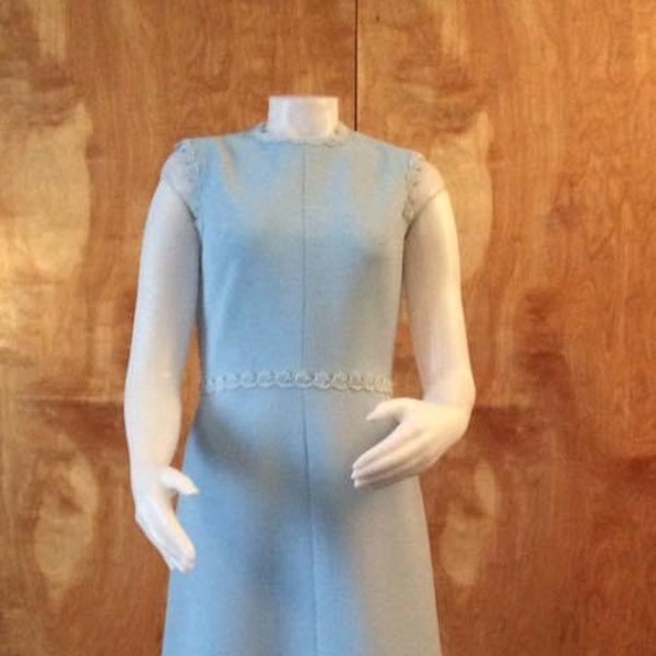 Vintage 1970s dress by Bleeker Street a division of Jonathan Logan light blue sleeveless dress