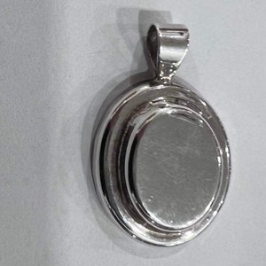 Vintage 925 silver Mexico pendant large 3 dimensional flat front ready to engrave modern style