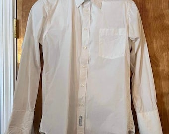 Vintage Christian Dior Chemises white dress shirt with French cuffs size 15 1/2  33 men’s white dress shirt designer shirt cotton