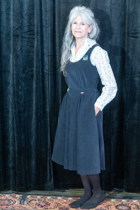 Corduroy jumper dress long cheap