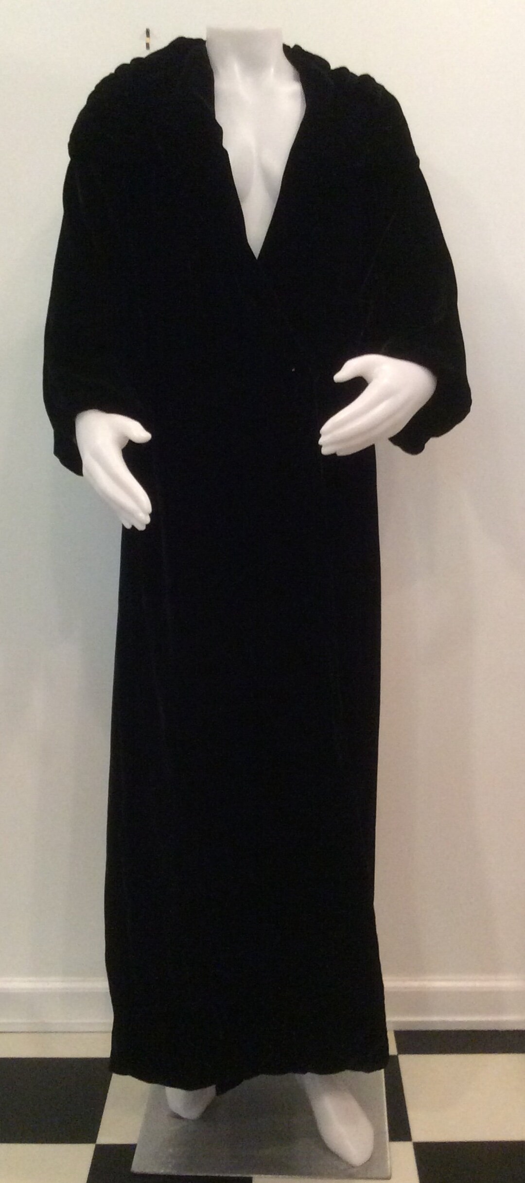 Black Velvet Evening Coat Vintage Womens 1930s 1940s Maxi - Etsy