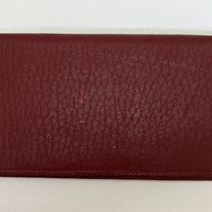 Cartera de cuero vintage de St. Thomas nueva cartera bifold de cuero burdeos vintage