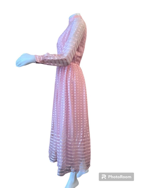 Vintage dress Richelene New York pink silk sheer … - image 2