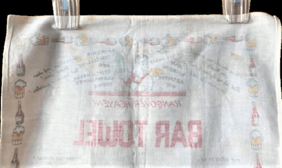 Vintage Bar Towel 1950s Humor Novelty Home Bar Decor Man Cave Etsy