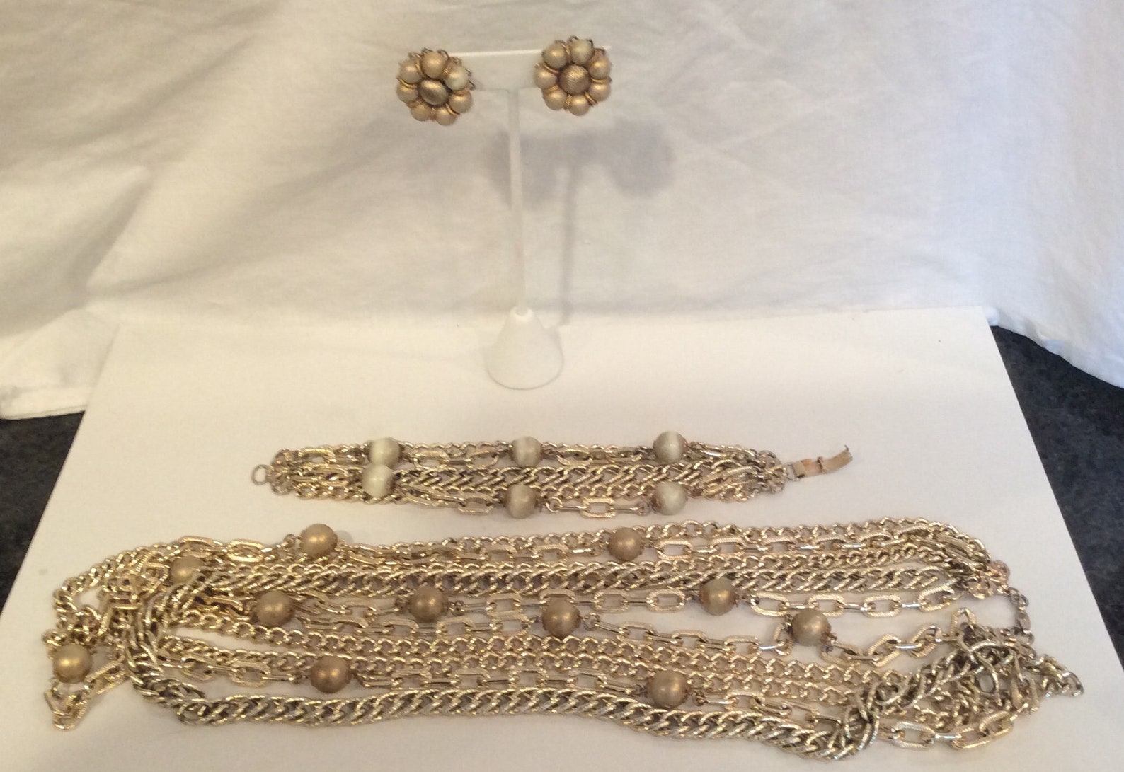 Vintage Jewelry Set by PAMAR Necklace Bracelet Earrings Gold Etsy